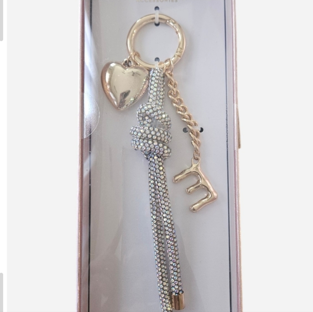 Elegant Gold and Silver "E" Bag Charm - NWT - Picture 3 of 5